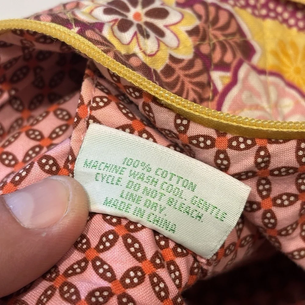 Vera Bradley Lisa B Hobo Shoulder Bag Bali Gold Yellow Pink Floral RETIRED 2009